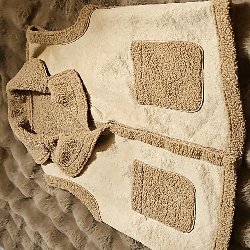 Faux shearling vest